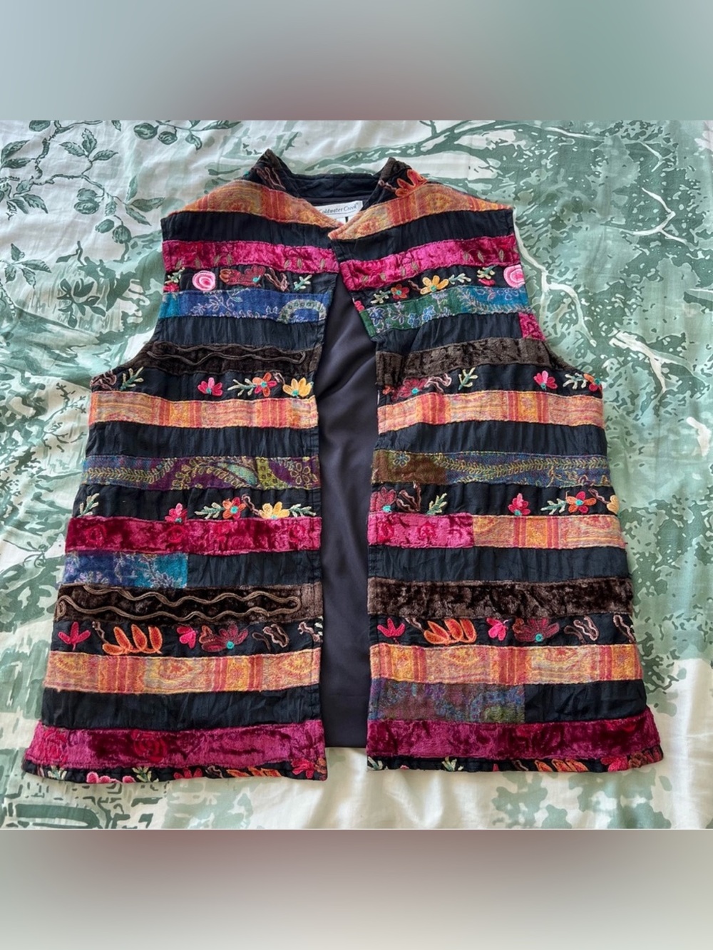 Vintage Silk Embroidered Maximalist Vest